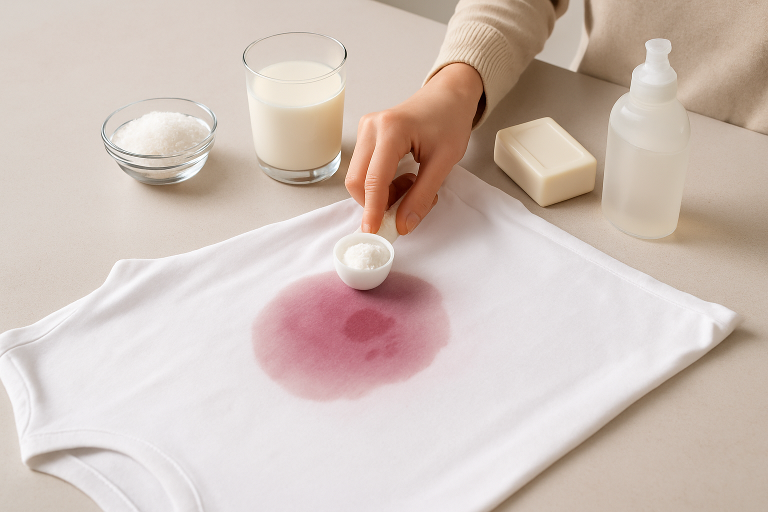 Méthodes naturelles maison pour retirer une tache de vin rouge sur tissu