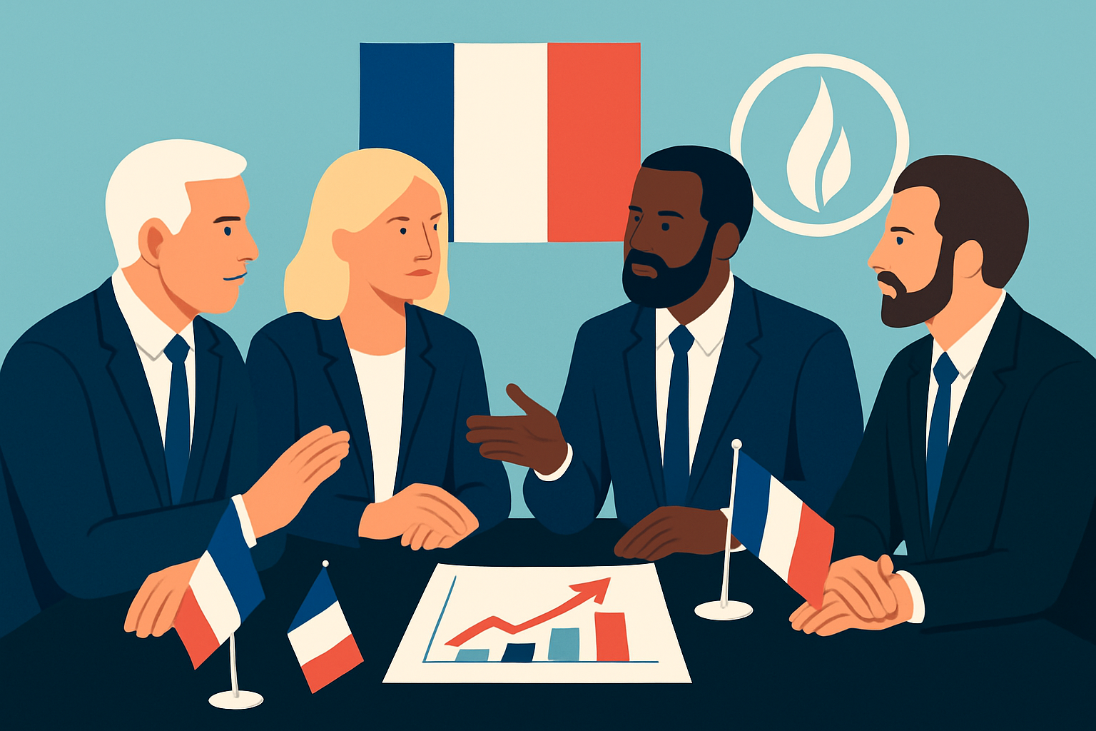 Réunion illustrant la diversité des partis de droite en France et leurs alliances politiques