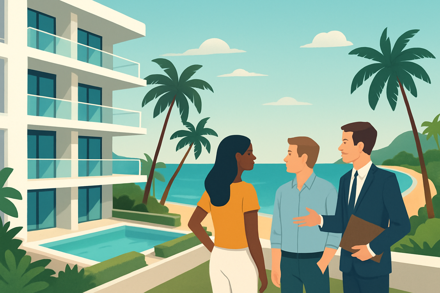 Appartement condominium moderne en Thaïlande avec vue sur la plage, illustrant l’attractivité immobilière pour les étrangers
