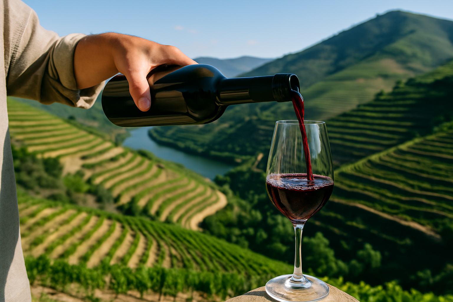 Dégustation de Vinho do Porto dans la vallée du Douro, illustrant sa richesse et son élégance