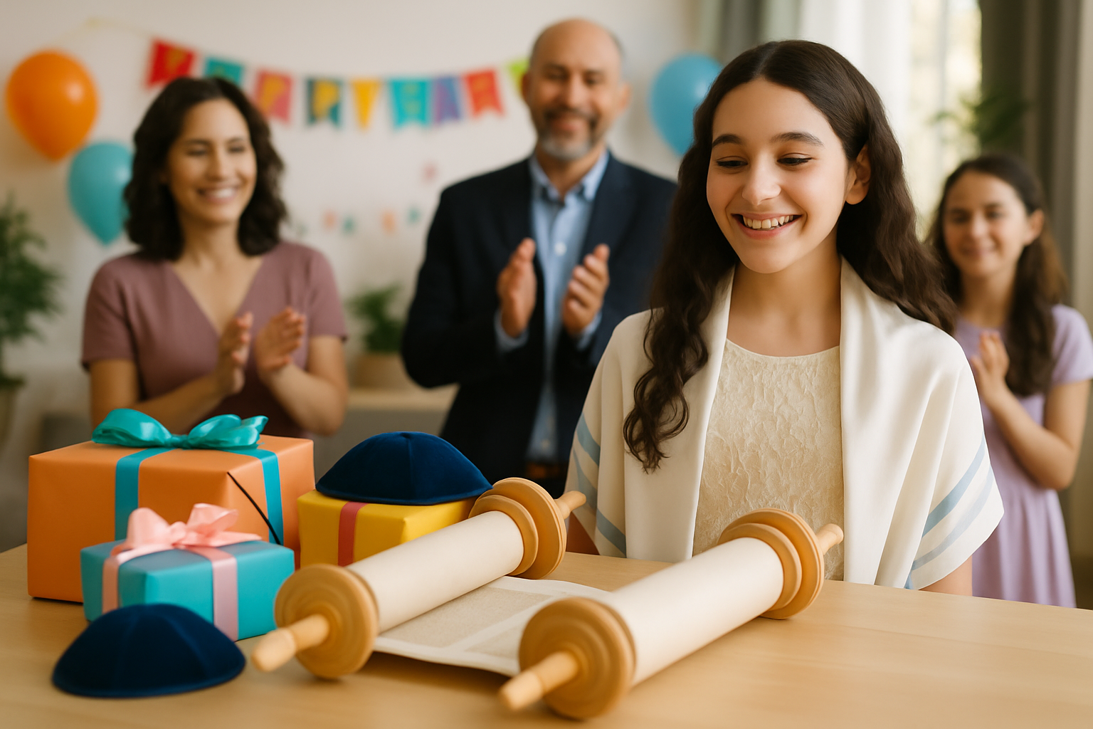 Célébration de bat mitzvah illustrant la diversité entre cadeaux traditionnels et modernes