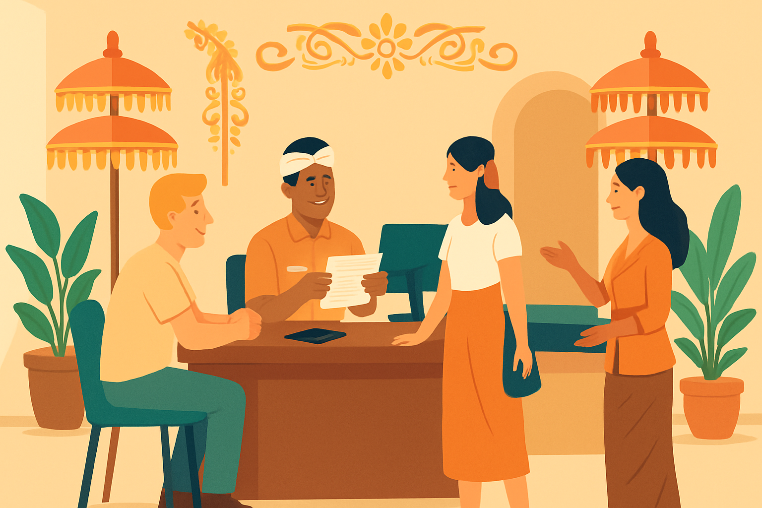 Bureau d’immigration à Bali où les expatriés effectuent leurs démarches administratives pour les visas.